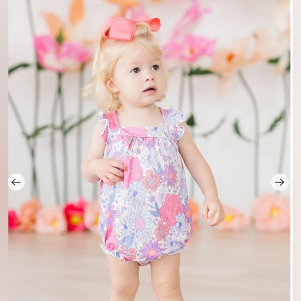 Mila & Rose Ruffle Cross Back Romper #NWT